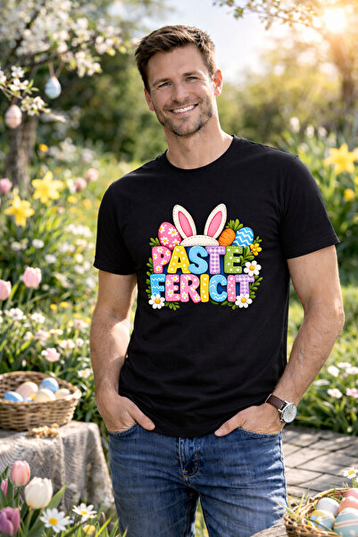 MVRDAR Happy Easter Unisex T-Shirt 100% Cotton - Easter T-Shirt with Bunny Ra...