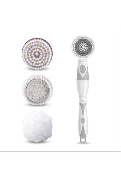 Arabest فرشاة الجسم الكهربائية 4 في 1 للاستحمام، مع 4 رؤوس فرشاة، فرشاة دوارة...