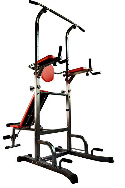 HEPİTOP Premium Çok Fonksiyonlu Güç Kulesi - Katlanabilir Ağırlık Sehpalı Bar...