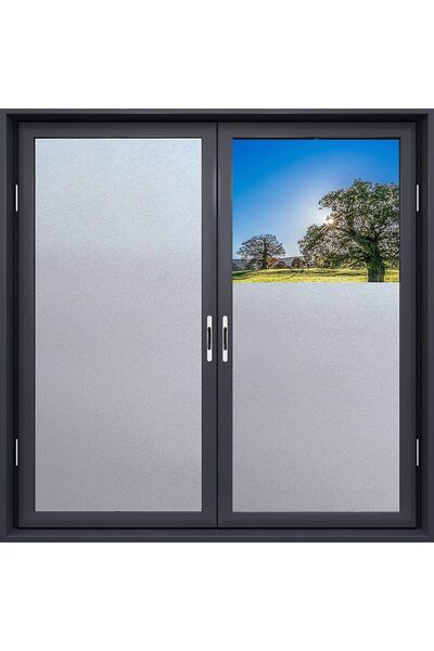 Woohome فيلم زجاجي للخصوصية، فيلم معتم، ملصق ذاتي اللصق للنوافذ والأبواب الزج...