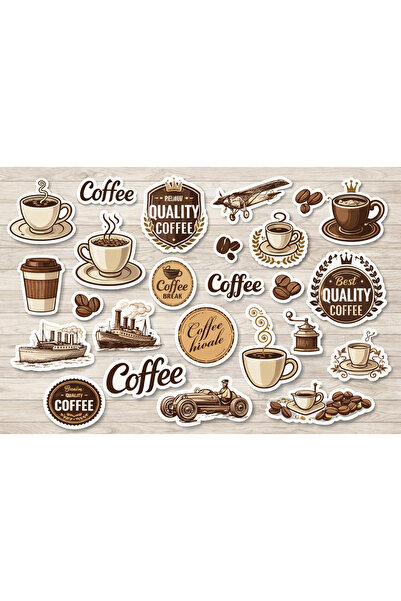 PRİME Concept 22 Pieces, Cafe Sticker, Sticker Ke Glittery . Wall Sticker. 10...