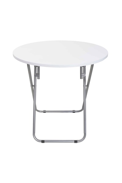 FOXMAG24 Masă rotundă pliabilă cu blat din MDF, dimensiuni 70x70cm, albă