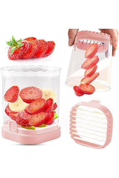 Arabest Creative Strawberry & Fruit Slicer - Detachable Cutter with Push Plat...