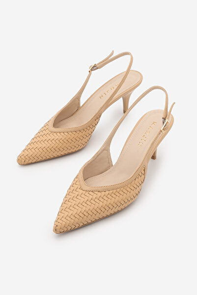 Marjin Women's Stiletto Open Back With Scarf Knitted Pattern Adjustable Strap...