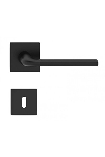 THG Bella Q Μαύρες Ματ Λαβές Πόρτας με Ροζέτα Κλειδιού