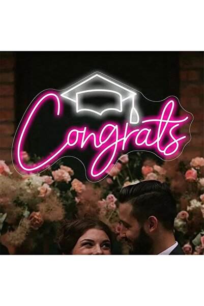 Slasa Graduation Neon Sign LED Light with 6mm Acrylic Base, 50x35cm Party Decor
