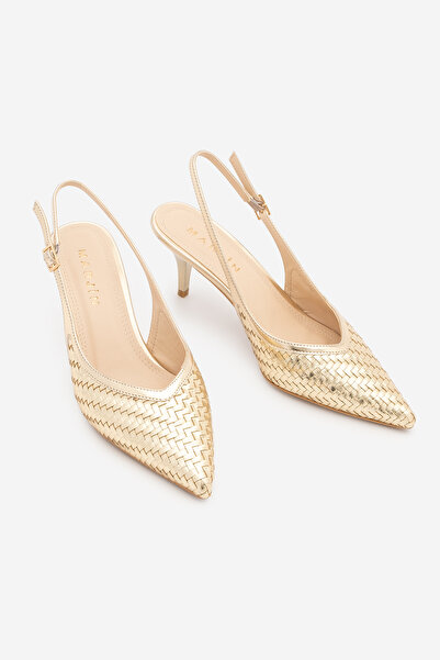 Marjin Women's Stiletto Open Back With Scarf Knitted Pattern Adjustable Strap...