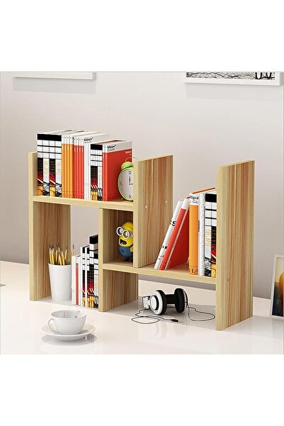 Arabest Wood Desktop Bookshelf, Expandable, Desktop Organizer Shelves, Mini D...
