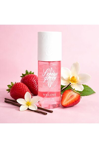 V.V LOVE Women's Body Spray 150 ml – Refined Sweet Strawberry and Vanilla Aroma
