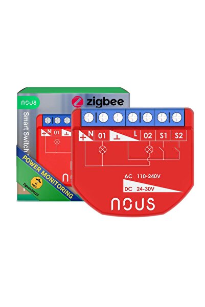 Nous B3Z Smart Relay, 16A, ZigBee, 2 Channel PM, Energy Monitoring