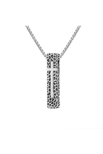 EFAYN.RO Lant unisex, pandantiv deosebit, model cruce in piatra, tematica hol...