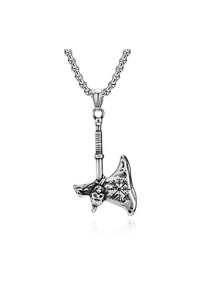 EFAYN.RO Lant unisex, pandantiv tip topor, model retro cool, tematica viking ...