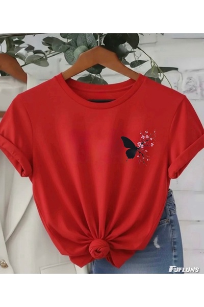 FUFLUNS TRICOU UNISEX FEMEI/BĂRBAȚI CU GULER ROTUND, MĂRIME MARE, CU IMPRIMEU...