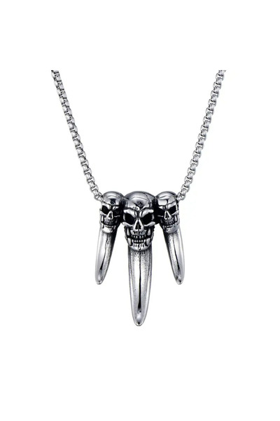 EFAYN.RO Lant model vodoo charm, cu pandantiv dinti de animal cu cap de schel...