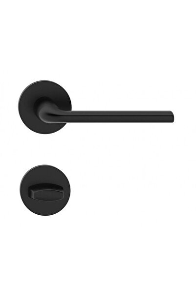 THG Bella R Black Matte Door Handle with WC Rosette