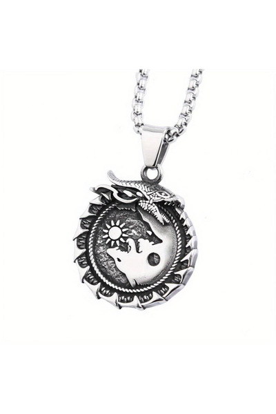 EFAYN.RO Lant unisex, pandantiv viking, model cu mitologic nordic, snake drag...