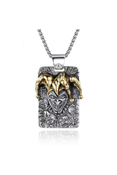 EFAYN.RO Lant evil joker headstone, pandantiv carte de joc, model life is a j...