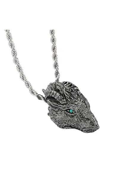 EFAYN.RO Lant cu pandantiv cap de dragon, model creatura mitologica, unisex, ...