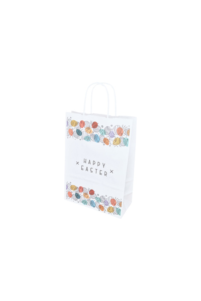 Papette Set of 200 Kraft Paper Bags with Patterned Color Splash Eggs with Tex...