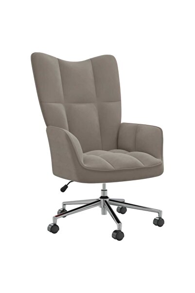 Concept Scaun de relaxare, gri deschis, catifea