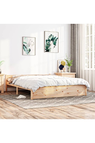 Concept Σκελετός κρεβατιού Μεγάλο μέγεθος 5FT, 150x200 εκ., Μασίφ ξύλο