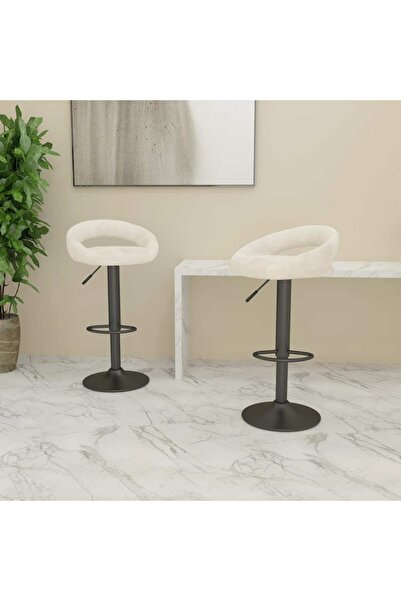 Concept Σκαμπό μπαρ, 2 τεμ., κρεμ, Βελούδο