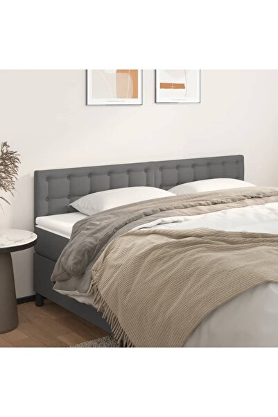 Concept Κομοδίνα, 2 τεμ., γκρι, 90x5x78/88 cm, οικολογικό Δερμάτινο