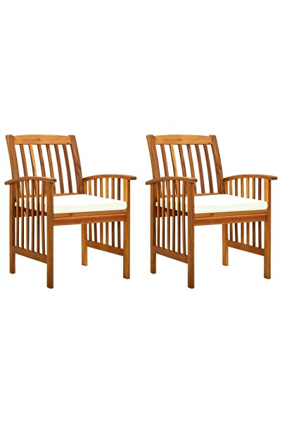 Concept Scaune de grădină cu perne, 2 buc., lemn masiv de acacia