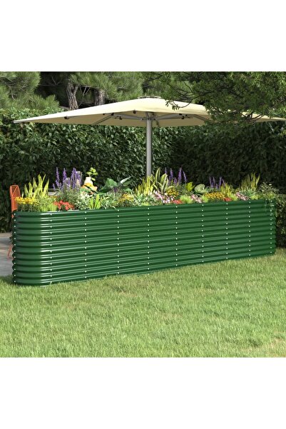 Concept Πράσινη ζαρντινιέρα κήπου 332x40x68 εκ. από ηλεκτροστατικά βαμμένο ατ...