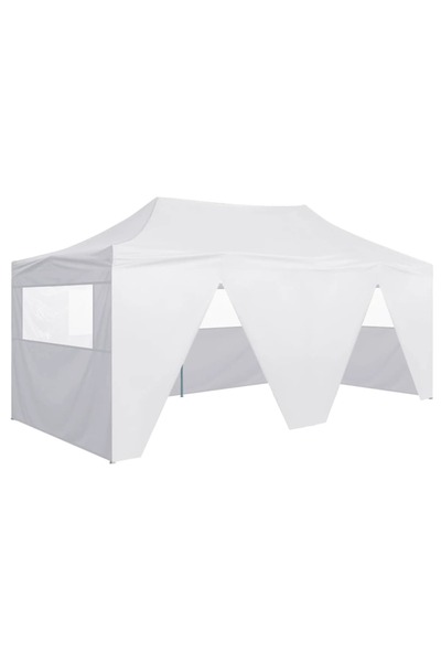 Concept Cort de petrecere pliabil cu 4 pereți, alb, 3 x 6 m, oțel