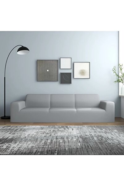 Concept Ελαστικό κάλυμμα καναπέ για 4θέσιο καναπέ σε γκρι πολυεστερικό ζέρσεϊ