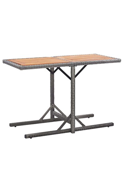 Concept Τραπέζι κήπου, ανθρακί, πολυρατάν και μασίφ ξύλο ακακίας