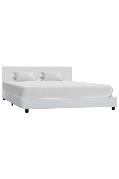 Concept Σκελετός κρεβατιού, λευκό, 140x200 cm, οικολογικό Δερμάτινο