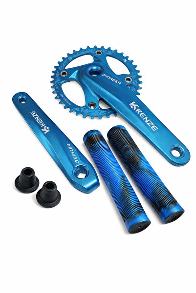 KENZE MTB Tekli Renkli Aynakol 32T 170 MM ve Mavi MTB Bisiklet Elciği seti