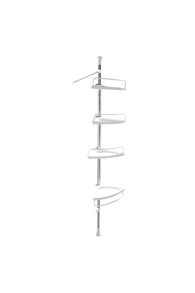 Bsr Telescopic bathroom rack, vertical, 4 shelves, adjustable, stainless stee...