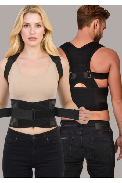 ROZELT Unisex Manyetik Dik Duruş Korsesi Ayarlanabilir Bel Sırt Destekli Post...