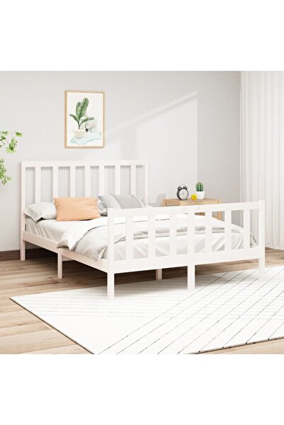 Concept Σκελετός κρεβατιού, λευκό, 160x200 cm, μασίφ ξύλο πεύκου