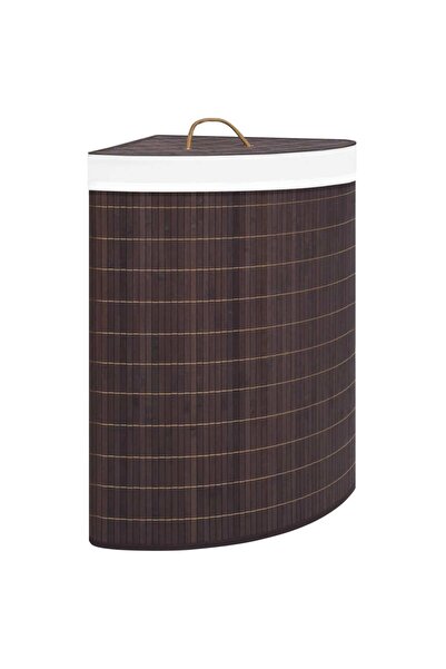 Concept Γωνιακό καλάθι απλύτων από μπαμπού, καφέ, 60 λίτρα