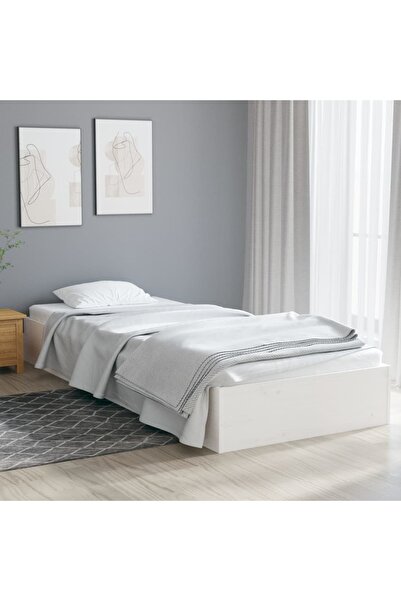 Concept Σκελετός Μονό κρεβατιού 3FT, λευκό, 90x190 cm, μασίφ ξύλο