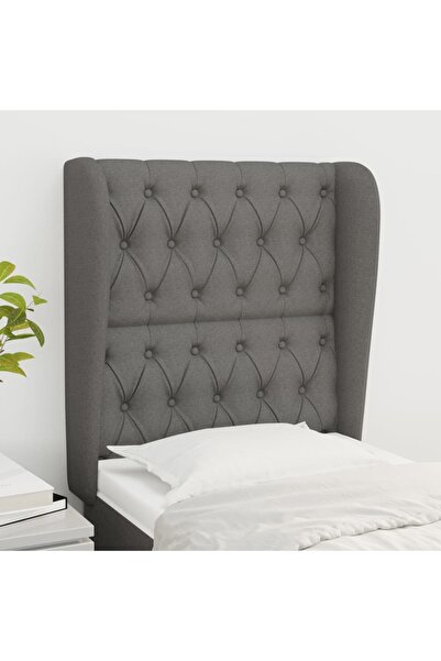 Concept Κεφαλάρι σκούρο γκρι με φτερά 83x23x118/128 cm ύφασμα