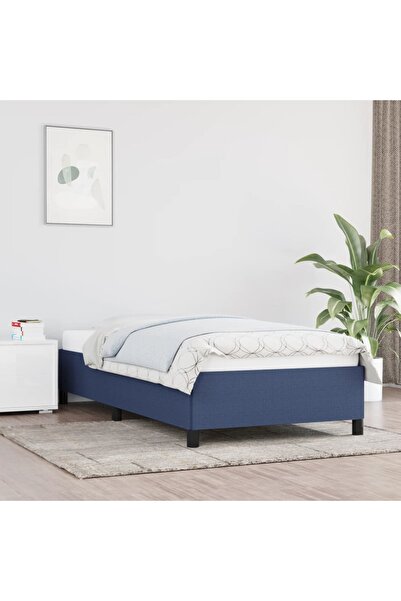 Concept Cadru de pat, albastru, 90 x 200 cm, material textil