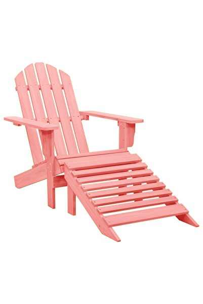 Concept Καρέκλα κήπου Αντιροντάκ με υποπόδιο, ροζ, από μασίφ ξύλο έλατου