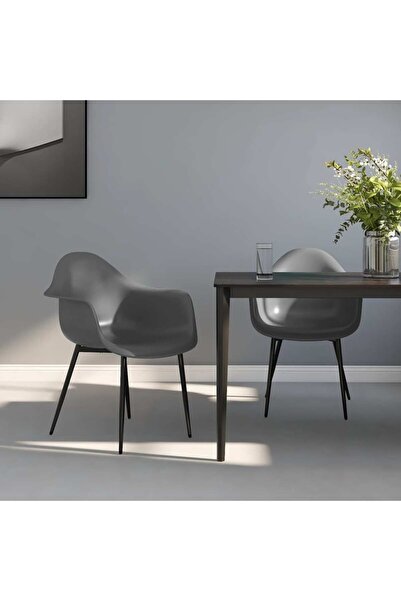 Concept Καρέκλες τραπεζαρίας, 2 τεμ., γκρι, PP