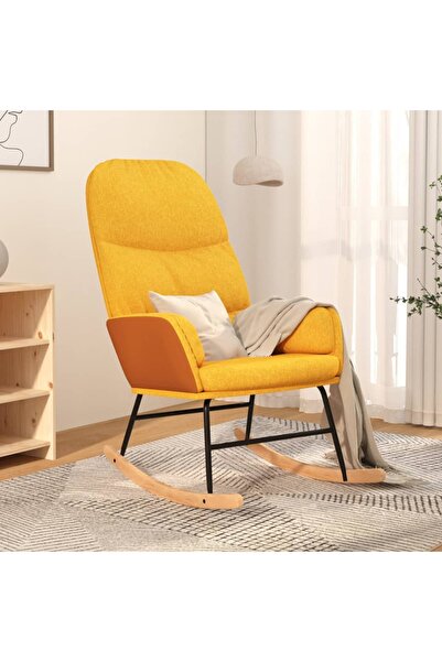 Concept Κουνιστή πολυθρόνα, μουσταρδί, ύφασμα