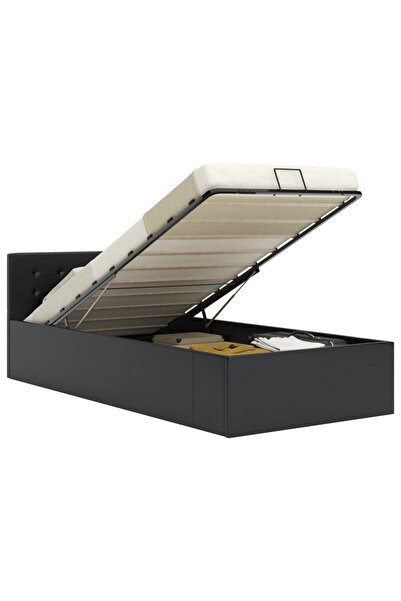 Concept Υδραυλικό πλαίσιο κρεβατιού με μαύρη σχάρα 90 x 200 εκ. από οικολογικ...
