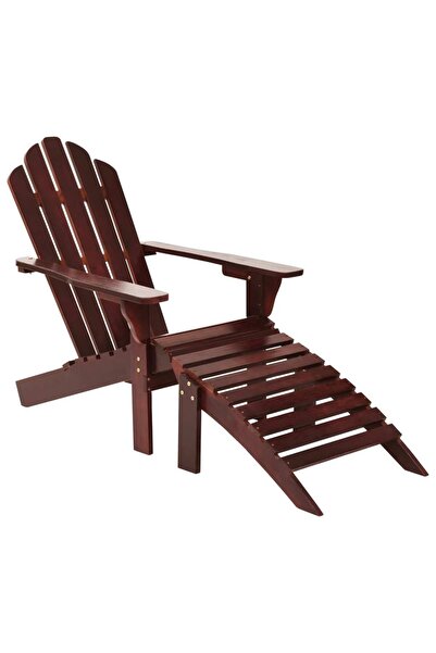 Concept Scaun de grădină cu taburet, maro, lemn