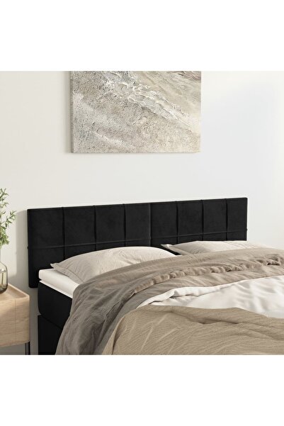 Concept Κομοδίνα, 2 τεμ., μαύρα, 72x5x78/88 cm, Βελούδο