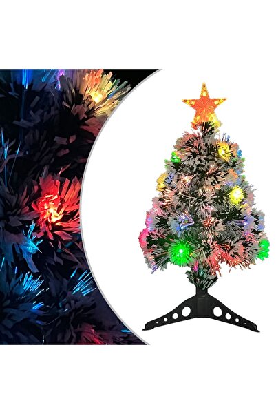 Concept Brad Crăciun artificial cu LED alb&albastru 64 cm fibră optică