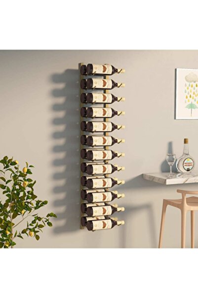 Concept Suport sticle de vin, de perete, 24 sticle, auriu, fier