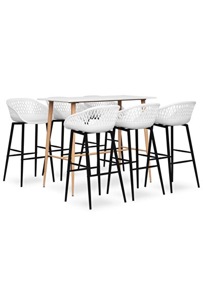 Concept Σετ επίπλων μπαρ, 7 τεμάχια, λευκό